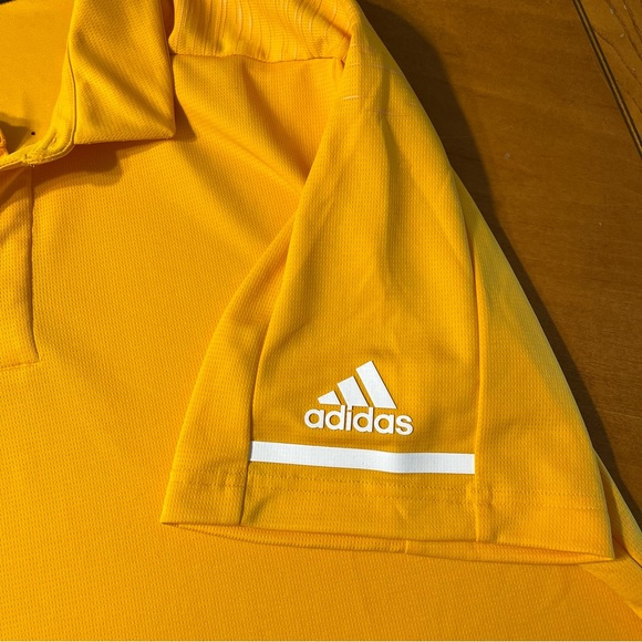 ADIDAS Climalite Golden Yellow Polo Golf Athletic shirt Loose Fit Men's XL vents - Picture 4 of 9